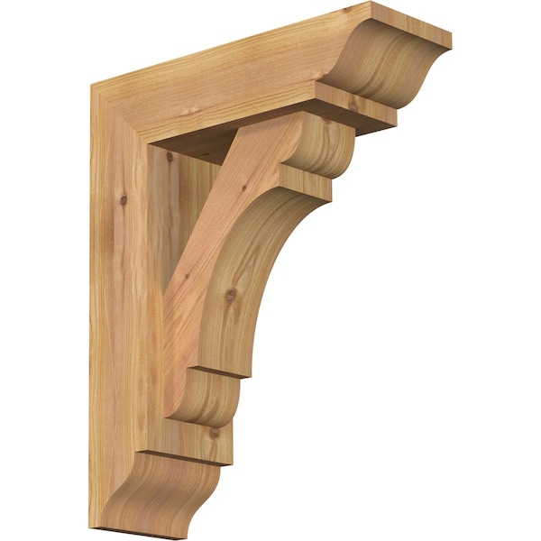 Ekena Millwork Olympic Traditional Smooth Bracket w/ Offset Brace, Western Red Cedar, 5 1/2"W x 16"D x 20"H BKT0604X16X20OLY01SWR - main